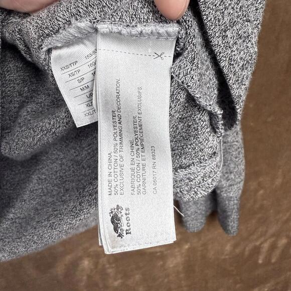 Roots Canada Men’s Organic Cooper Beaver Long Sleeve T-shirt Heather Gray Sz M - Picture 4 of 7